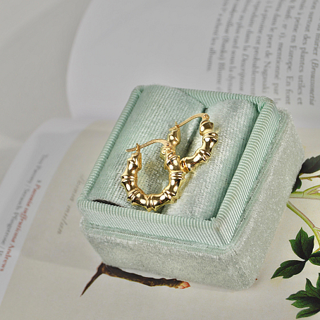 Bambu Altın Halka Küpe 