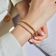 Dorika Sarmal Altın Kelepçe Bileklik (14 Ayar)