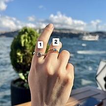 Minimal Opal Taşlı Altın Yüzük