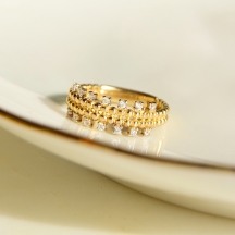 Minimal Taşlı Tasarım Eklem Yüzüğü 
