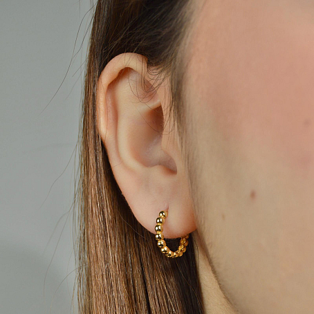 Top Top Sıralı Altın Küpe