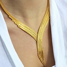 Kalze Balıksırtı Tasarım Altın Set (14 Ayar)